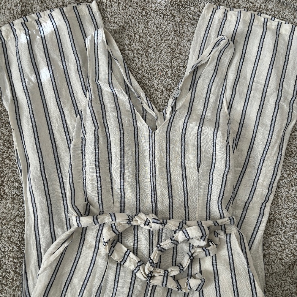 A New Day Blue Black and White Striped Jumper